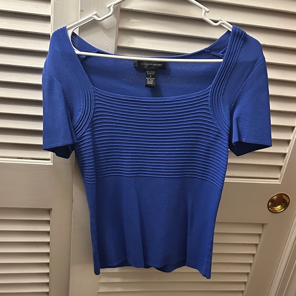 Calvin Klein Women's Short Sleeve Top in Vibrant Blue